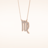 0.204 TCW Round Cut Moissanite Virgo Zodiac Sign Necklace