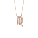0.204 TCW Round Lab Grown Diamond Virgo Zodiac Sign Necklace