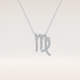 0.204 TCW Round Cut Moissanite Virgo Zodiac Sign Necklace