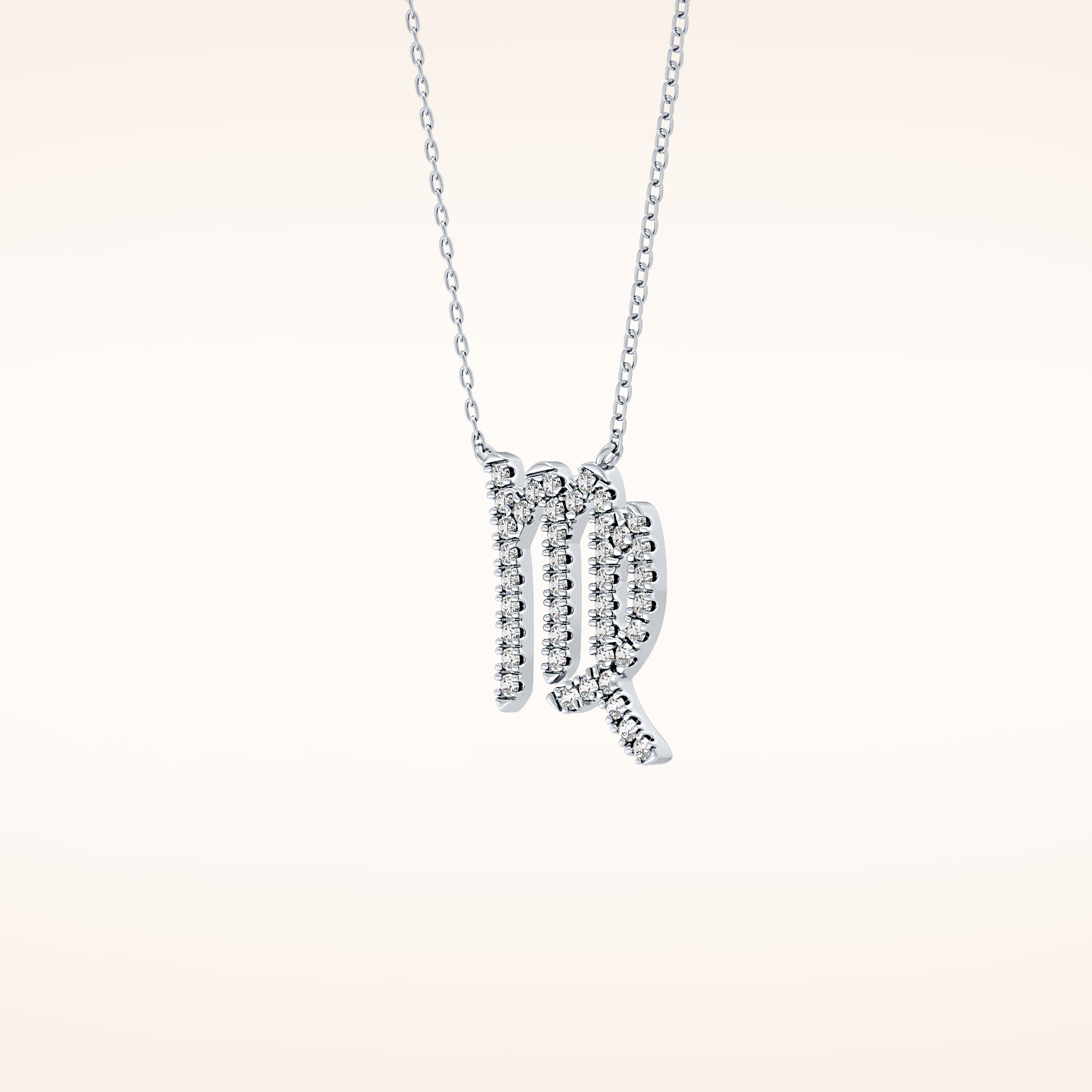 0.204 TCW Round Cut Moissanite Virgo Zodiac Sign Necklace