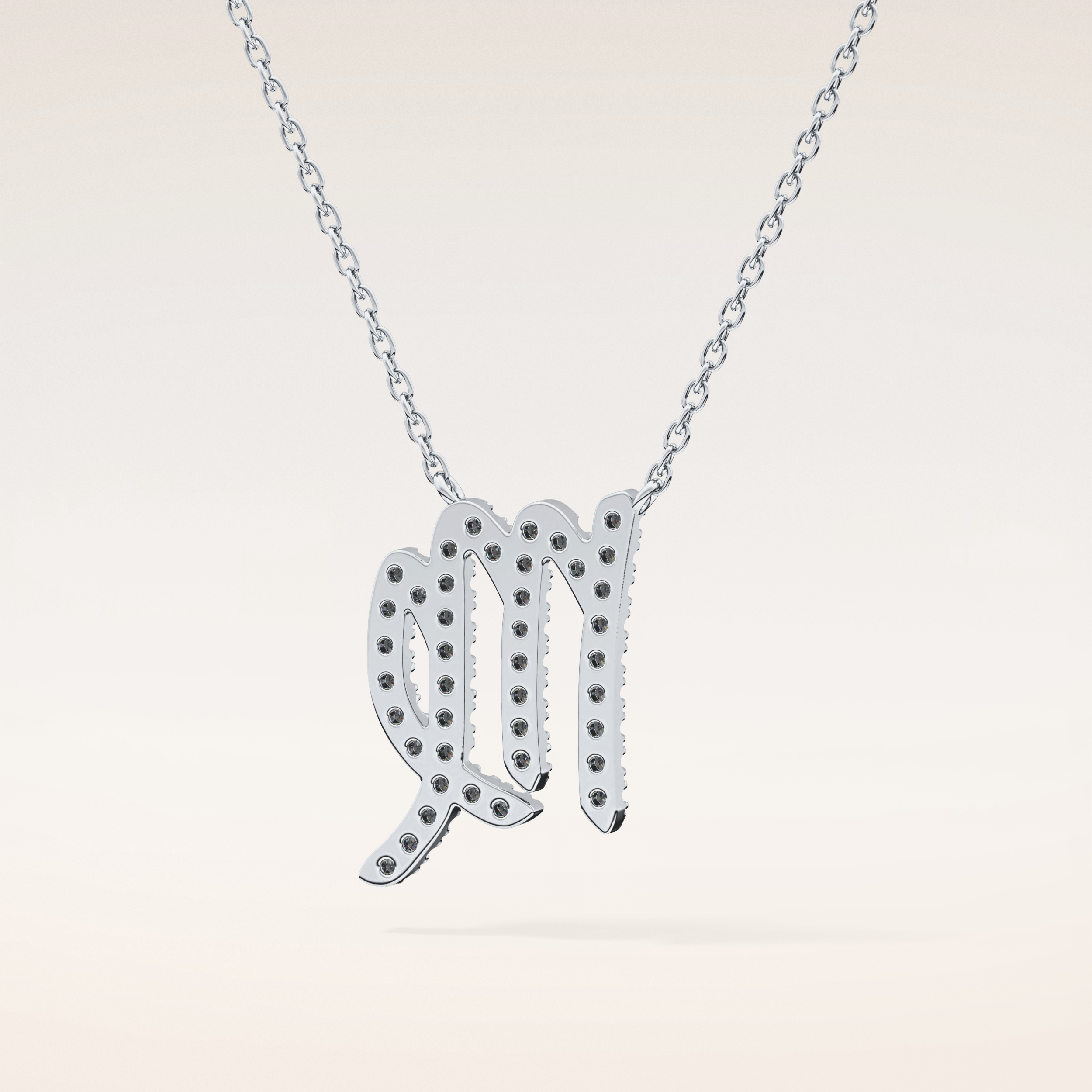 0.204 TCW Round Cut Moissanite Virgo Zodiac Sign Necklace
