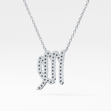 0.204 TCW Round Lab Grown Diamond Virgo Zodiac Sign Necklace