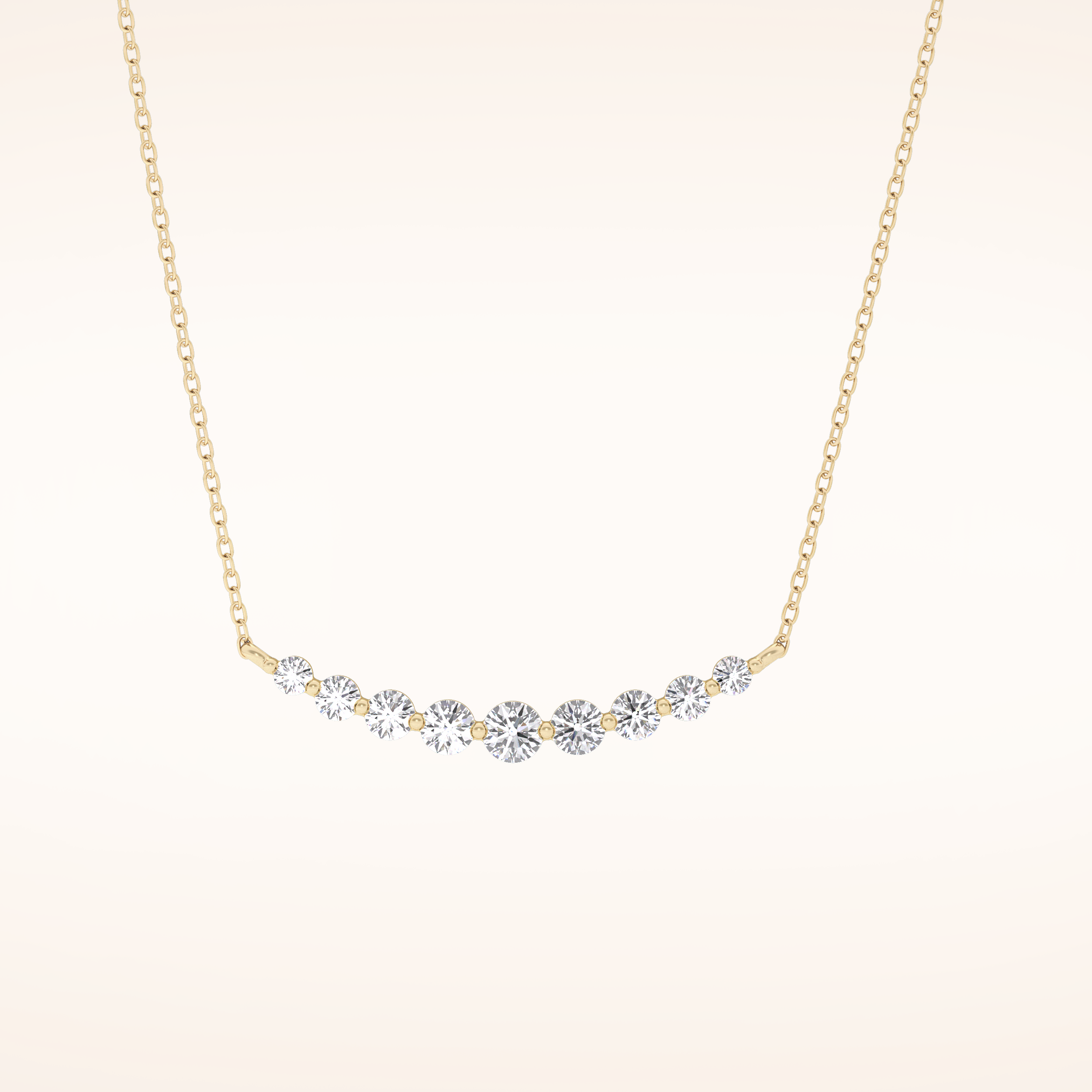0.413 TCW Round Cut Moissanite Multiple Stone Necklace