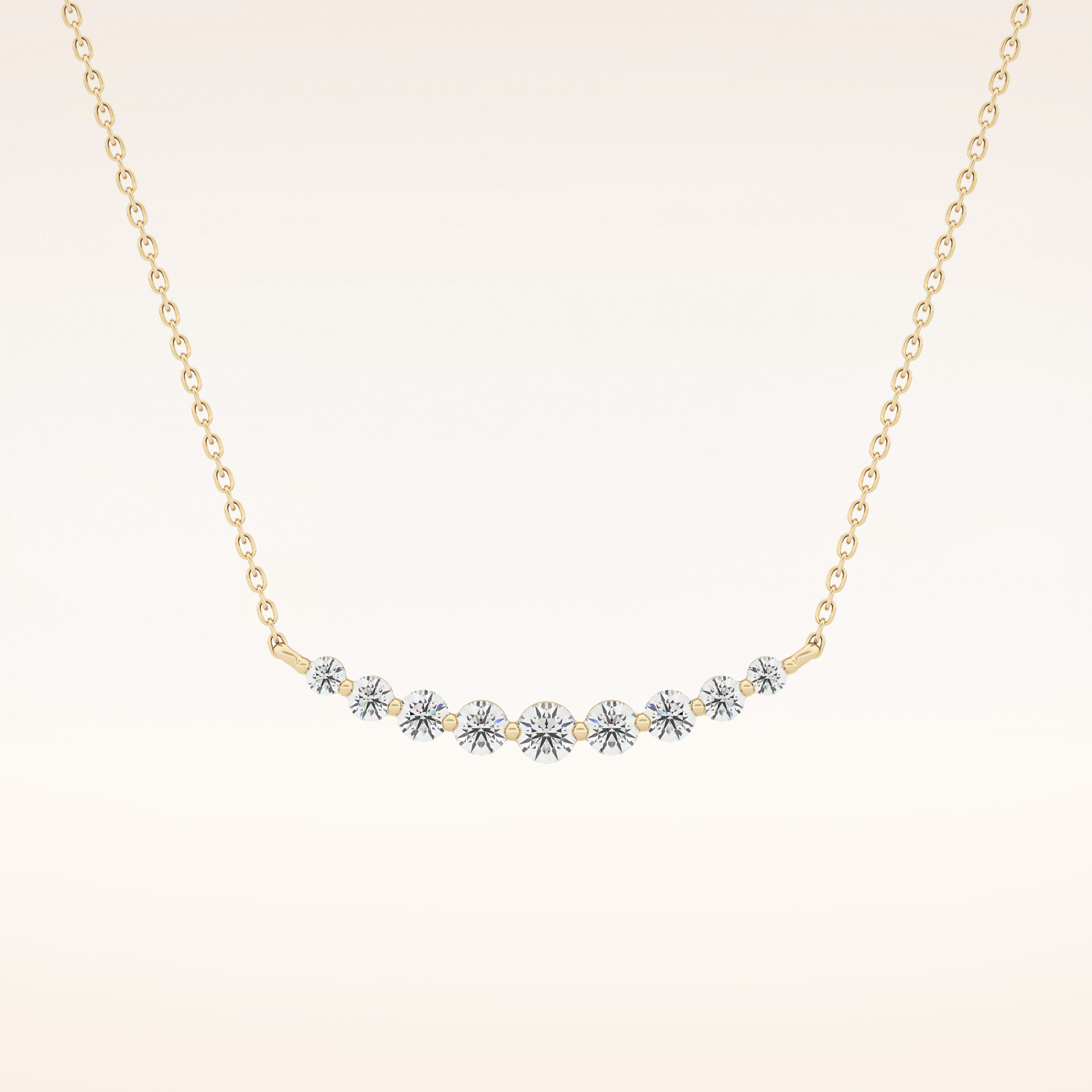 0.413 TCW Round Cut Moissanite Multiple Stone Necklace