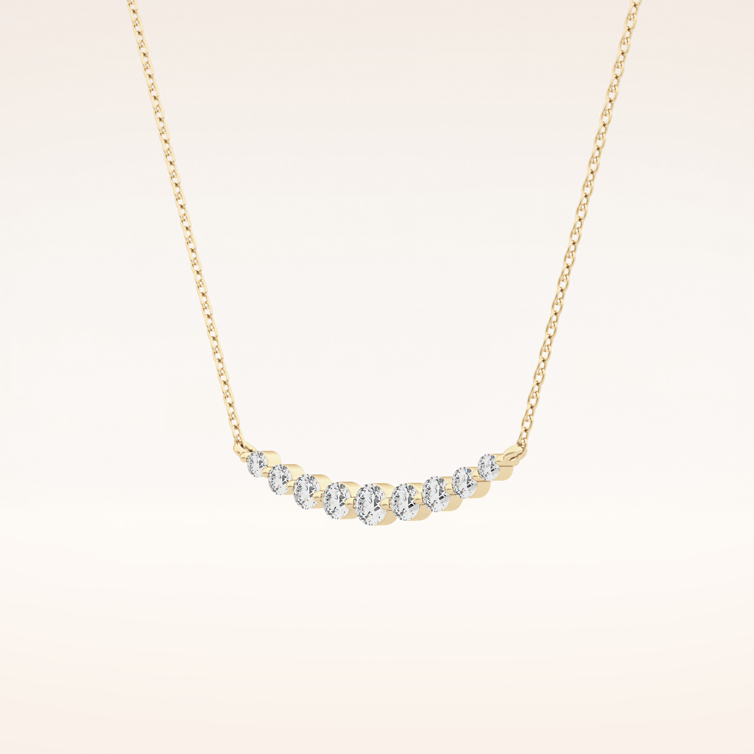 0.413 TCW Round Cut Moissanite Multiple Stone Necklace