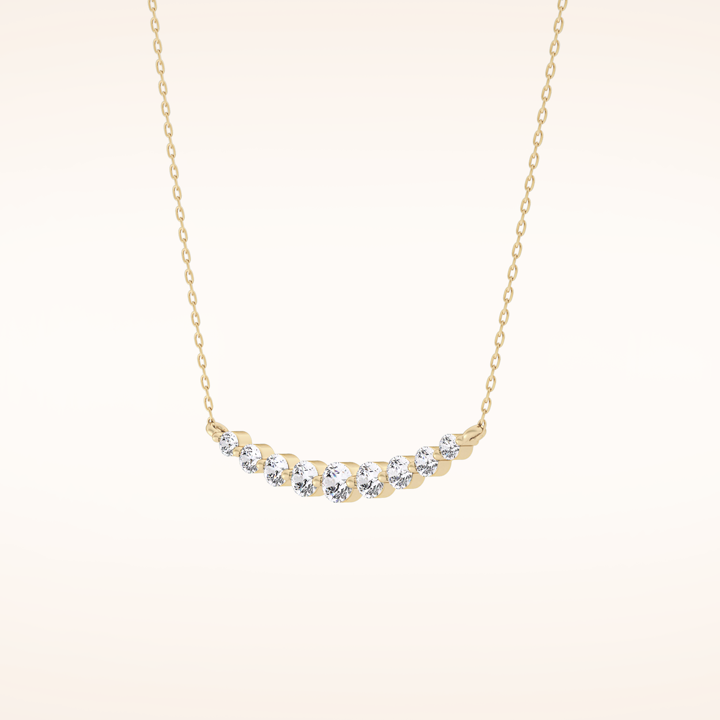 0.413 TCW Round Cut Moissanite Multiple Stone Necklace