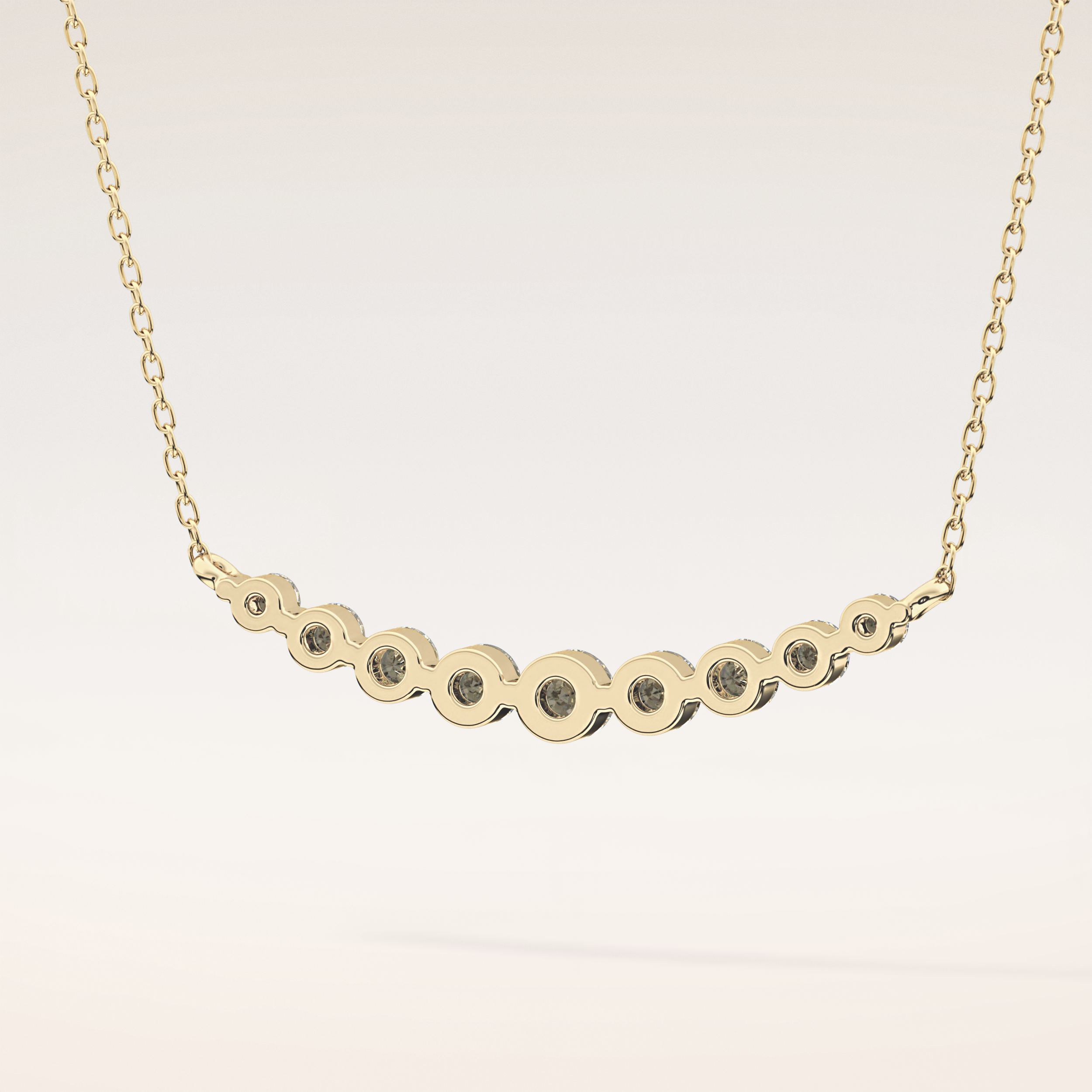 0.413 TCW Round Cut Moissanite Multiple Stone Necklace