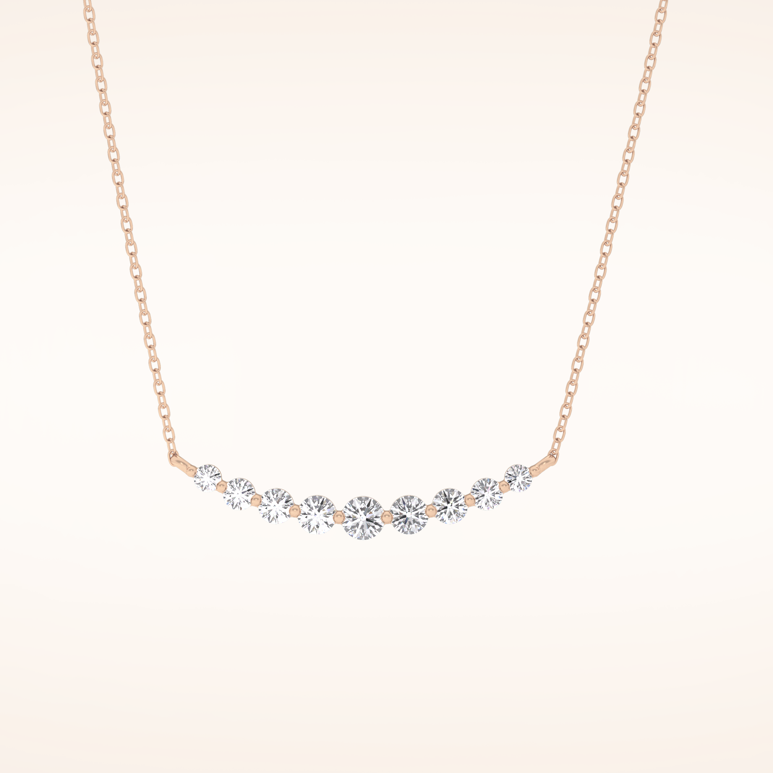 0.413 TCW Round Cut Moissanite Multiple Stone Necklace