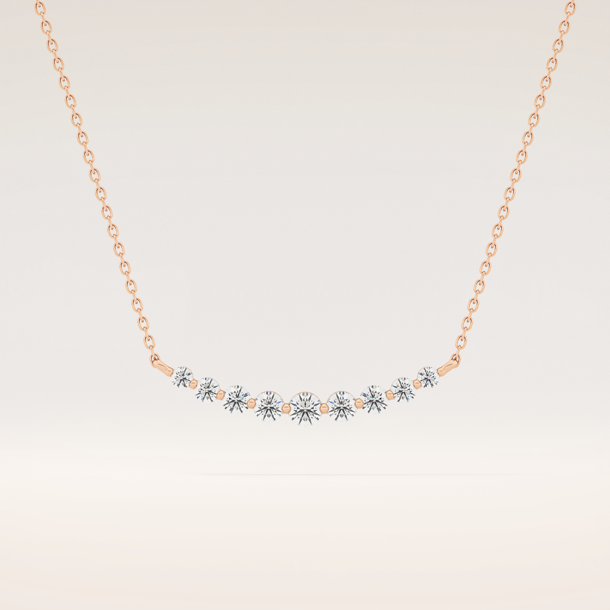 0.413 TCW Round Cut Moissanite Multiple Stone Necklace