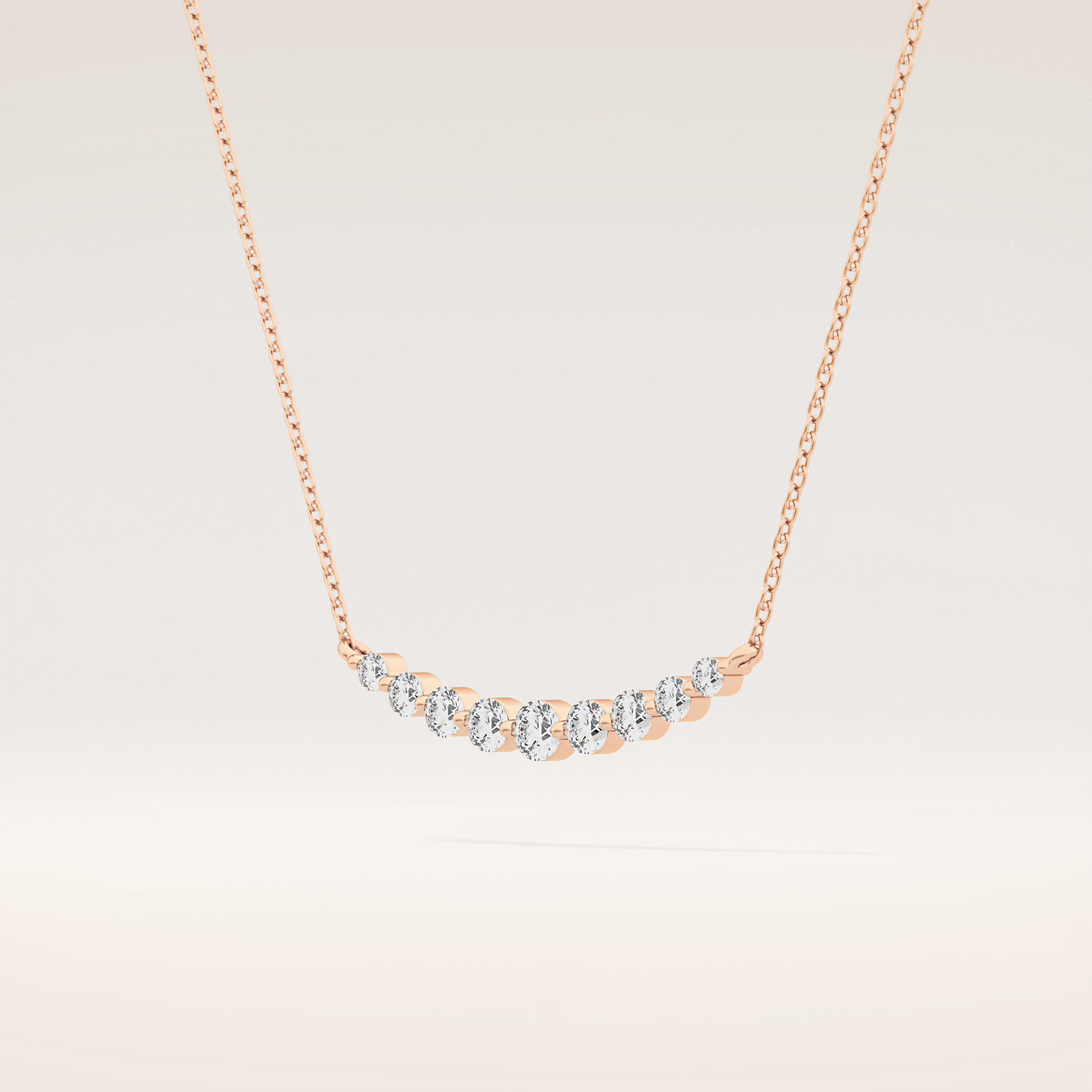 0.413 TCW Round Cut Moissanite Multiple Stone Necklace