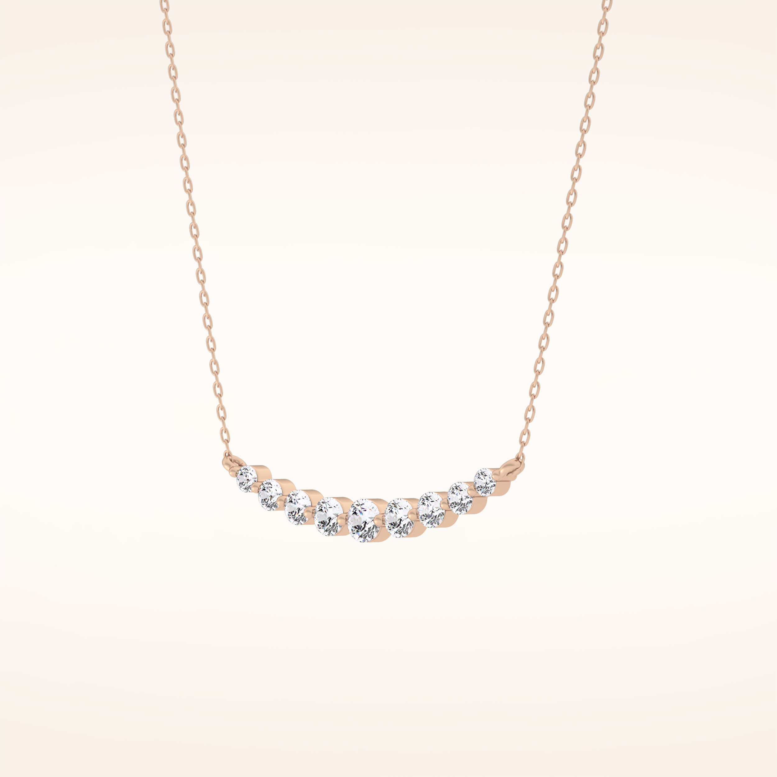 0.413 TCW Round Cut Moissanite Multiple Stone Necklace