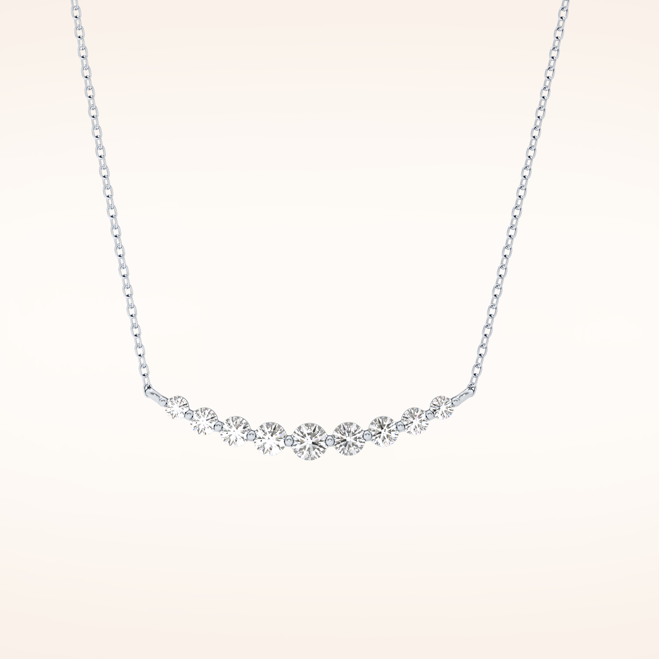 0.413 TCW Round Cut Moissanite Multiple Stone Necklace