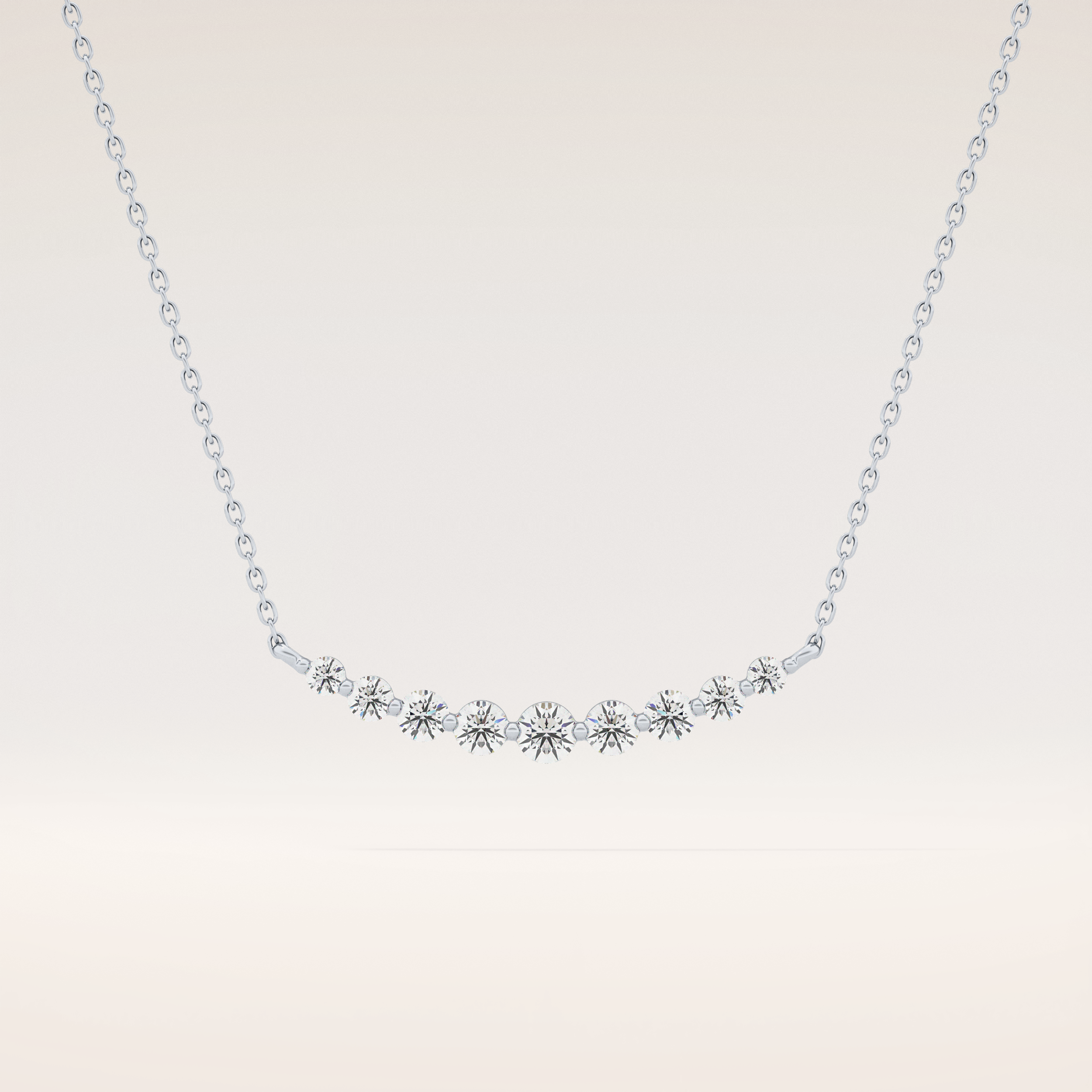 0.413 TCW Round Cut Moissanite Multiple Stone Necklace