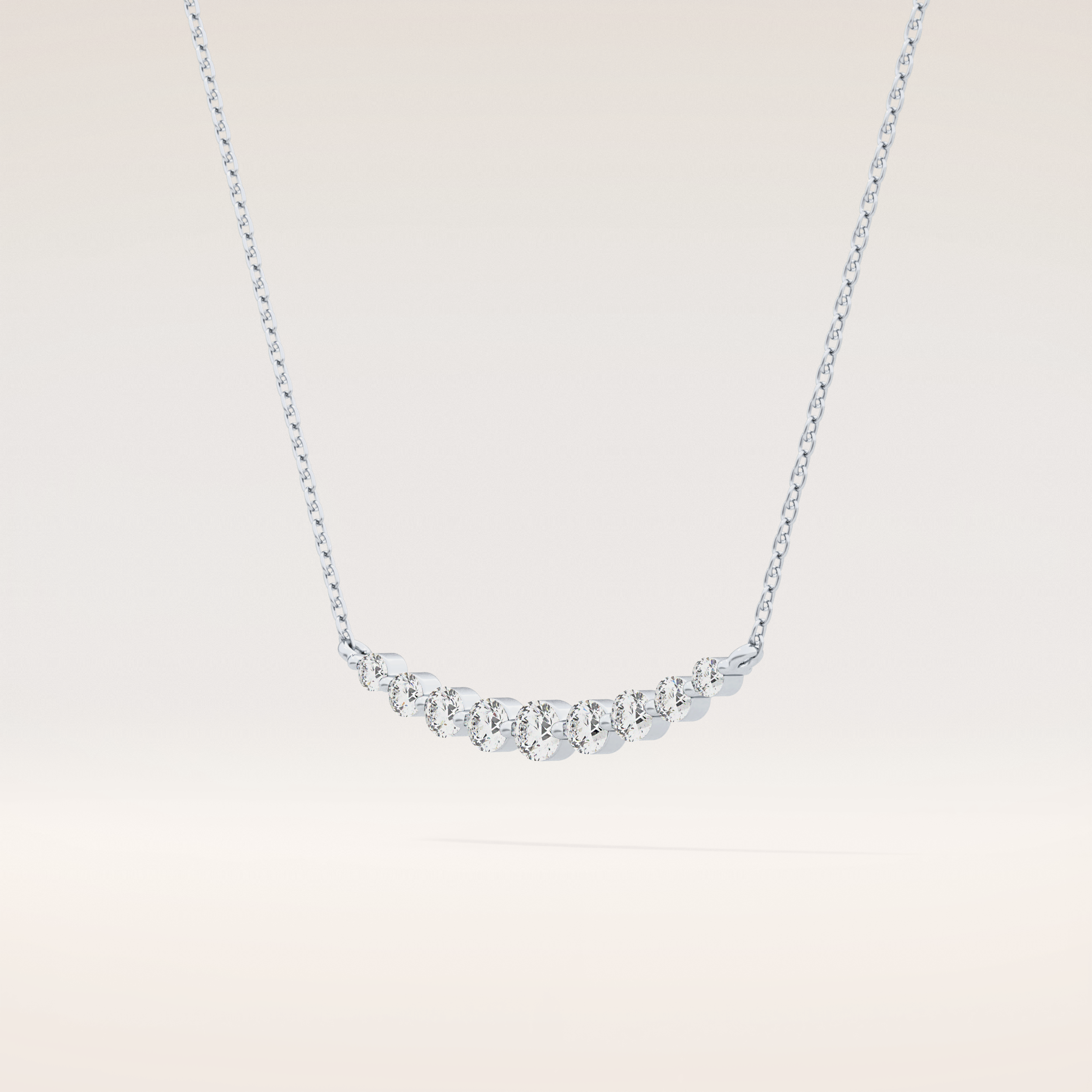 0.413 TCW Round Cut Moissanite Multiple Stone Necklace