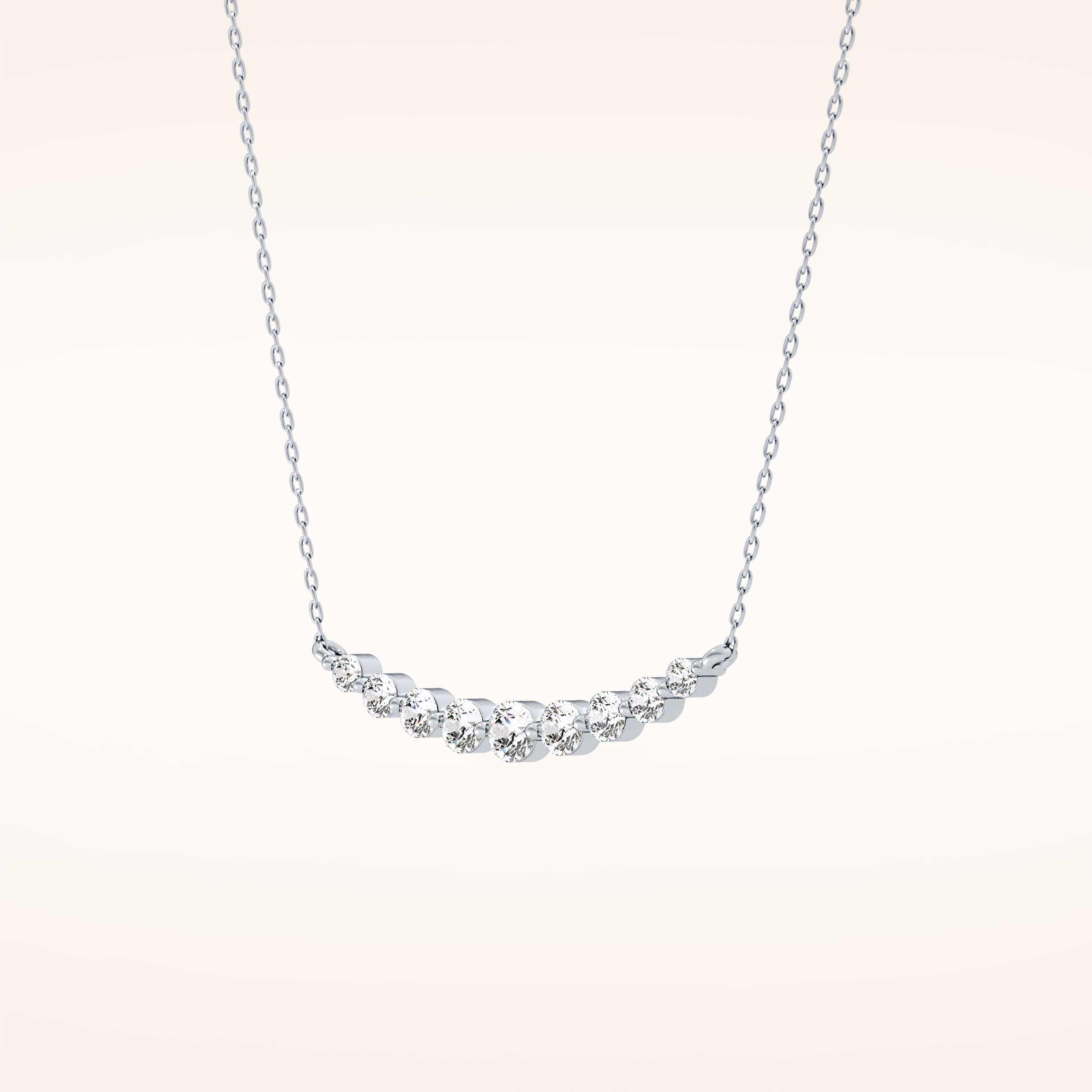 0.413 TCW Round Cut Moissanite Multiple Stone Necklace