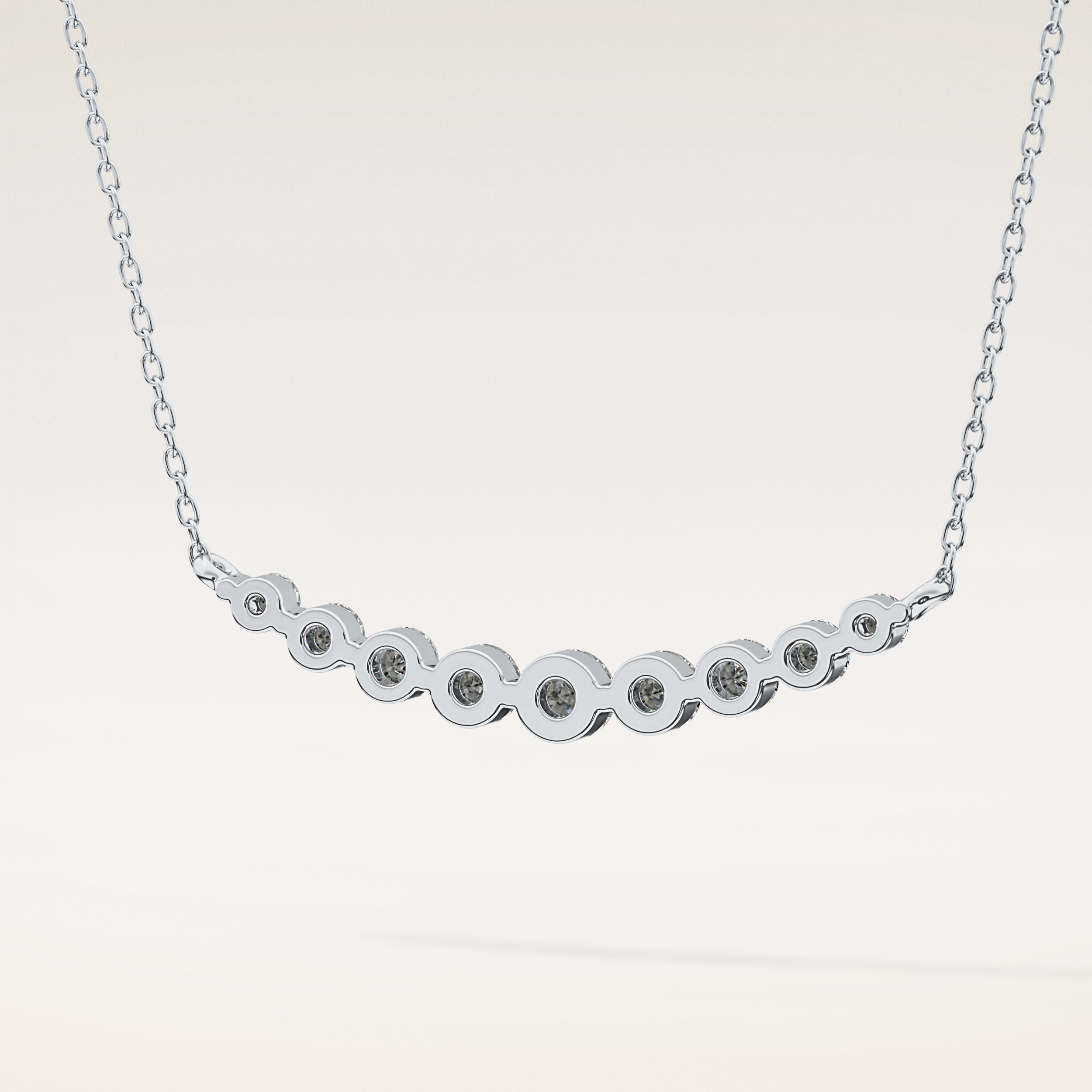 0.413 TCW Round Cut Moissanite Multiple Stone Necklace