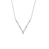 0.08 TCW Round Lab Grown Diamond V Shaped Five Stone Necklace