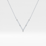 0.08 TCW Round Lab Grown Diamond V Shaped Five Stone Necklace