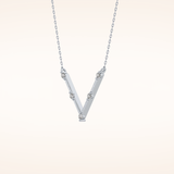 0.08 TCW Round Cut Moissanite V Shaped Five Stone Necklace