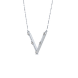 0.08 TCW Round Lab Grown Diamond V Shaped Five Stone Necklace