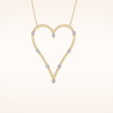 0.24 TCW Round Cut Moissanite Heart Shaped Necklace