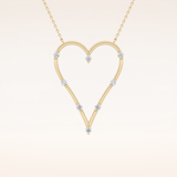 0.24 TCW Round Cut Moissanite Heart Shaped Necklace