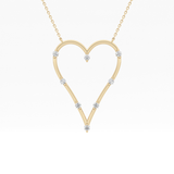0.24 TCW Round Lab Grown Diamond Heart Shaped Necklace