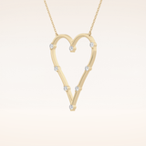 0.24 TCW Round Cut Moissanite Heart Shaped Necklace
