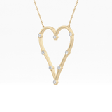 0.24 TCW Round Lab Grown Diamond Heart Shaped Necklace