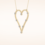 0.24 TCW Round Cut Moissanite Heart Shaped Necklace