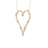 0.24 TCW Round Lab Grown Diamond Heart Shaped Necklace