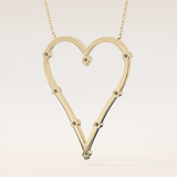 0.24 TCW Round Cut Moissanite Heart Shaped Necklace