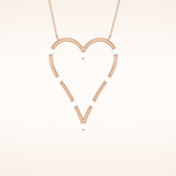 0.24 TCW Round Cut Moissanite Heart Shaped Necklace