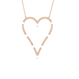 0.24 TCW Round Lab Grown Diamond Heart Shaped Necklace