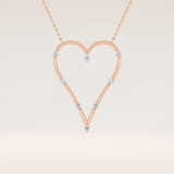 0.24 TCW Round Cut Moissanite Heart Shaped Necklace