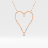 0.24 TCW Round Lab Grown Diamond Heart Shaped Necklace