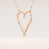 0.24 TCW Round Cut Moissanite Heart Shaped Necklace