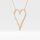 0.24 TCW Round Lab Grown Diamond Heart Shaped Necklace