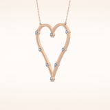 0.24 TCW Round Cut Moissanite Heart Shaped Necklace