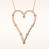 0.24 TCW Round Cut Moissanite Heart Shaped Necklace