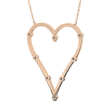 0.24 TCW Round Lab Grown Diamond Heart Shaped Necklace