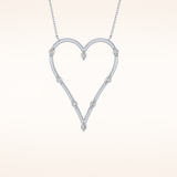 0.24 TCW Round Cut Moissanite Heart Shaped Necklace