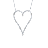 0.24 TCW Round Lab Grown Diamond Heart Shaped Necklace