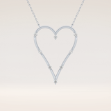 0.24 TCW Round Cut Moissanite Heart Shaped Necklace