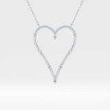 0.24 TCW Round Lab Grown Diamond Heart Shaped Necklace