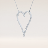 0.24 TCW Round Cut Moissanite Heart Shaped Necklace