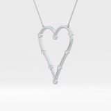 0.24 TCW Round Lab Grown Diamond Heart Shaped Necklace