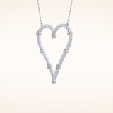 0.24 TCW Round Cut Moissanite Heart Shaped Necklace