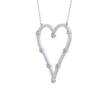 0.24 TCW Round Lab Grown Diamond Heart Shaped Necklace