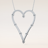 0.24 TCW Round Cut Moissanite Heart Shaped Necklace